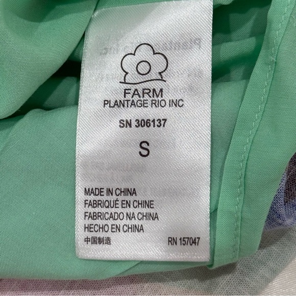 NWT Farm Rio Colorful Monstera Mini Dress Small Wrap Linen Boho Vacay Beach Gift - Picture 13 of 16